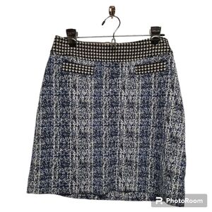 Cabi Women's Reina 21 Club Tweed Skirt 5320 Blue Black 5320 Size 6